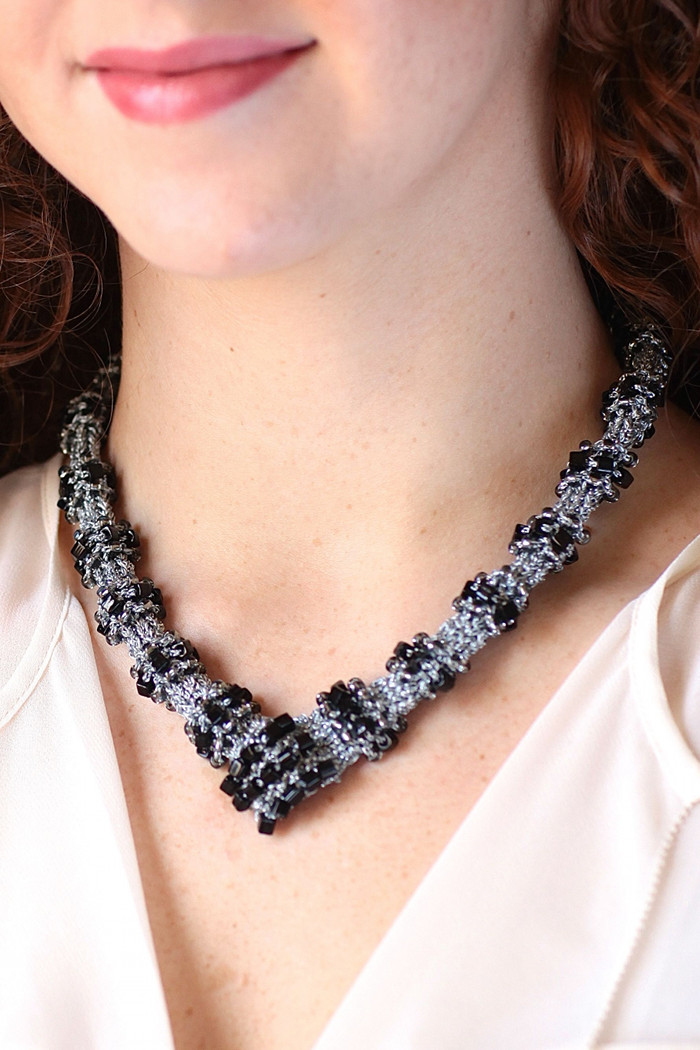 Patterns for Knitted Jewelry Toledo Necklace Knitting Pattern